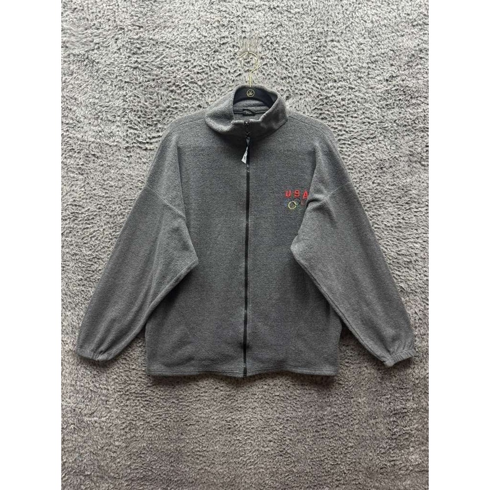 USA National Team‎ Olympics Embroidered Fleece Full Zip Jacket Gray Mens Size XL